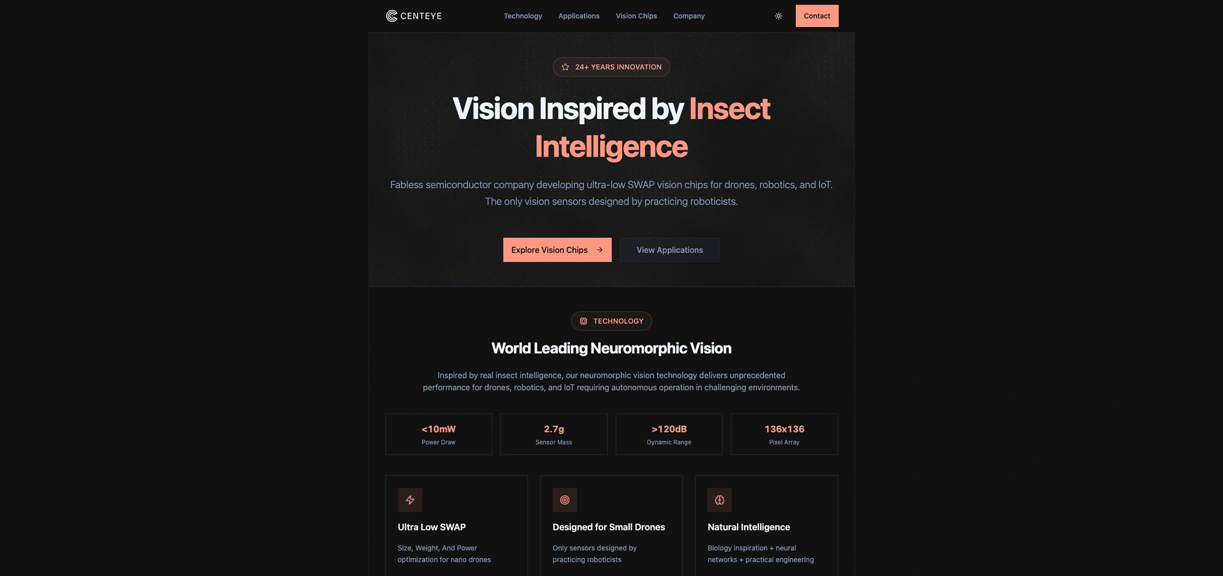 Centeye Neuromorphic Vision Platform Demo